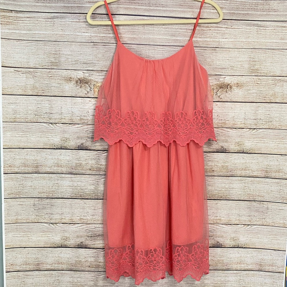 ⛱ TRIXXI Pink lace Strap Summer Dress